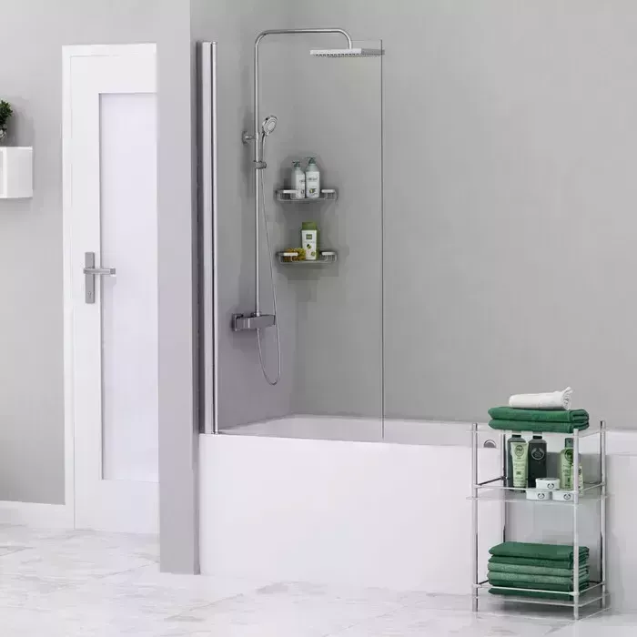 Шторка для ванны Wasserkraft Berkel 80х140 прозрачная, хром (48P01-80)