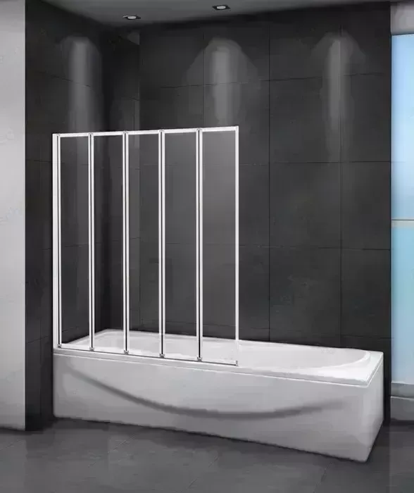 Шторка для ванны CEZARES Relax V-5 120x140 левая, матовая Punto, серый (RELAX-V-5-120/140-P-Bi-L)