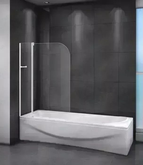 Шторка для ванны CEZARES Relax V-11 100x140 прозрачная, серый (RELAX-V-11-100/140-C-Bi)