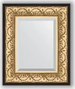 Зеркало Evoform с фацетом в багетной раме Exclusive 50x60 см, барокко золото 106 мм (BY 1373)