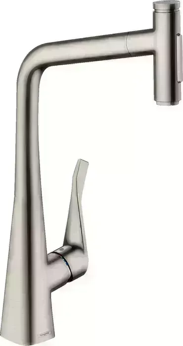 Смеситель для кухни Hansgrohe Metris Select с выдвижным изливом, нержавеющая сталь (73820800)
