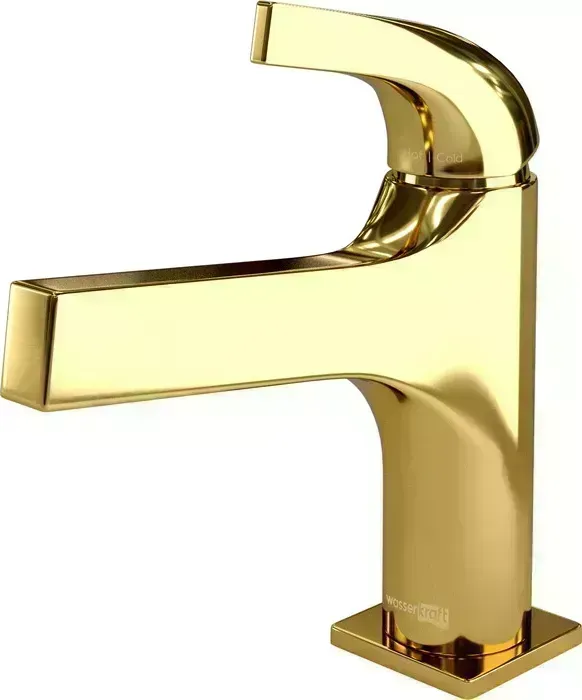 Смеситель для раковины Wasserkraft Sauer глянцевое золото (7103)