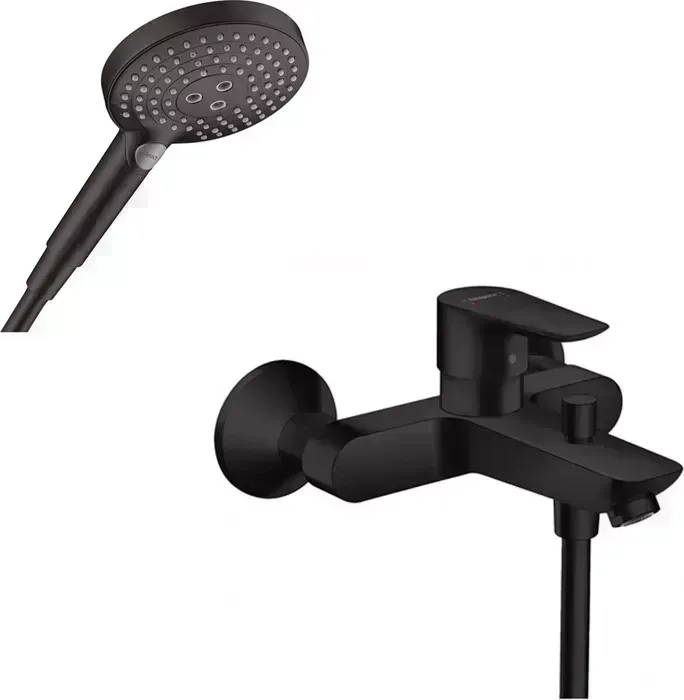 Смеситель для ванны Hansgrohe Talis E с душем, черный матовый (71740670, 28276671, 26530671)