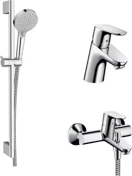 Комплект смесителей Hansgrohe Focus с душевым гарнитуром, хром (31940000, 31730000, 26275000)
