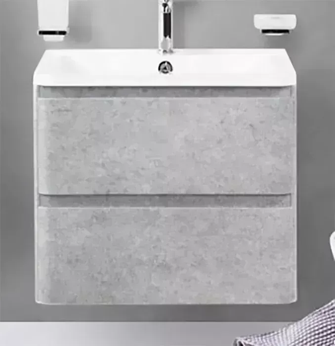 Тумба с раковиной BELBANGO с Albano 60 подвесная, Cemento Verona Grigio (Albano-600-2C-SO-CVG, BB600/455-LV-MR-ALR)