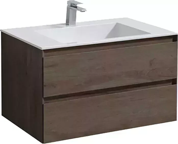 Тумба с раковиной Vincea с Luka 80х48 R.Oak, белая раковина (VMC-2L800RO, VCB-13800W)