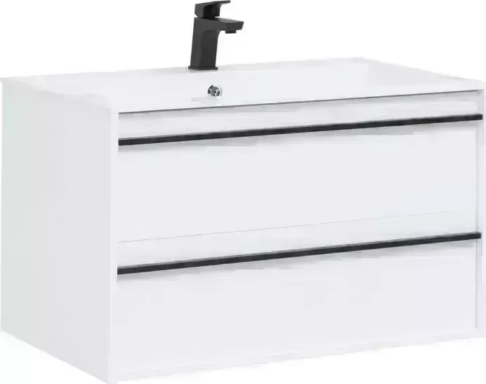 Тумба с раковиной AQUANET с Lino 90 белая матовая (253904, 270157)