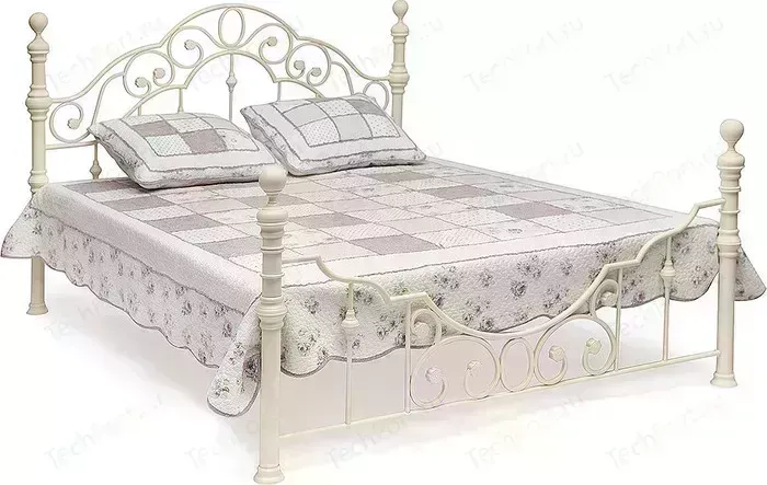 Кровать TetChair металлическая VICTORIA 140x200, цвет античный белый