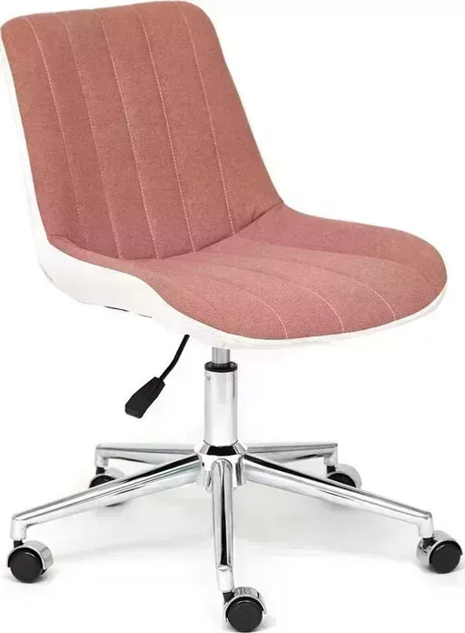 Кресло офисное TetChair STYLE экошерсть/кож/зам, розовый/белый, 36-01