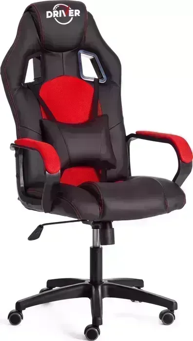 Кресло офисное TetChair Driver (22) кож/зам/ткань, черный/красный 36-6/TW-08
