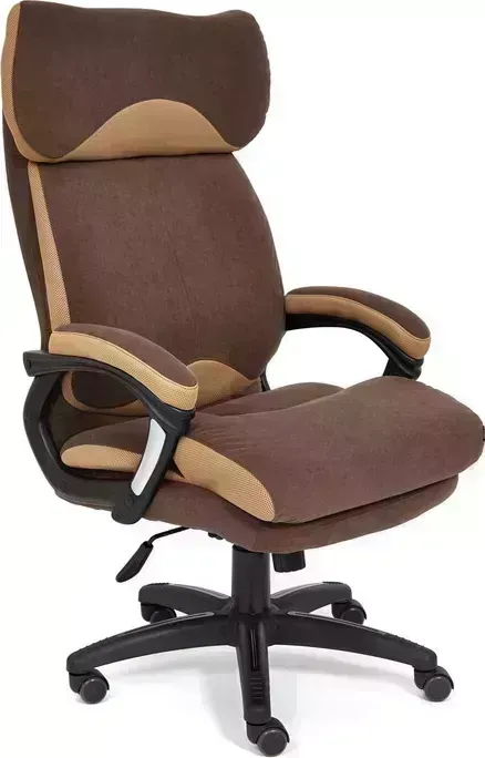 Кресло офисное TetChair Duke флок/ткань, коричневый/бронза 6/TW-21
