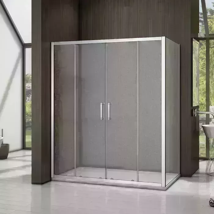 Душевой уголок Good Door Latte WTW-TD+SP 160х80 с поддоном, матовый Grape, хром с поддоном, матовый
