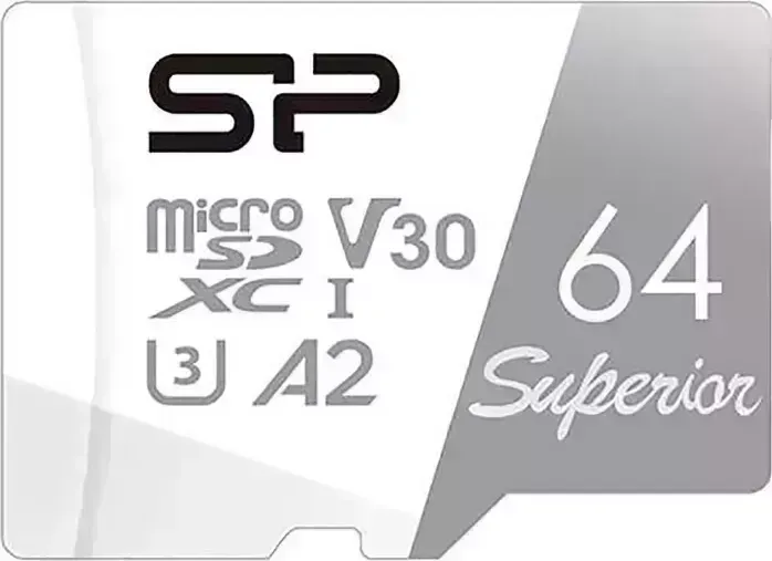 Карта памяти Silicon Power microSDXC 64Gb Class10 SP064GBSTXDA2V20SP Superior + adapter