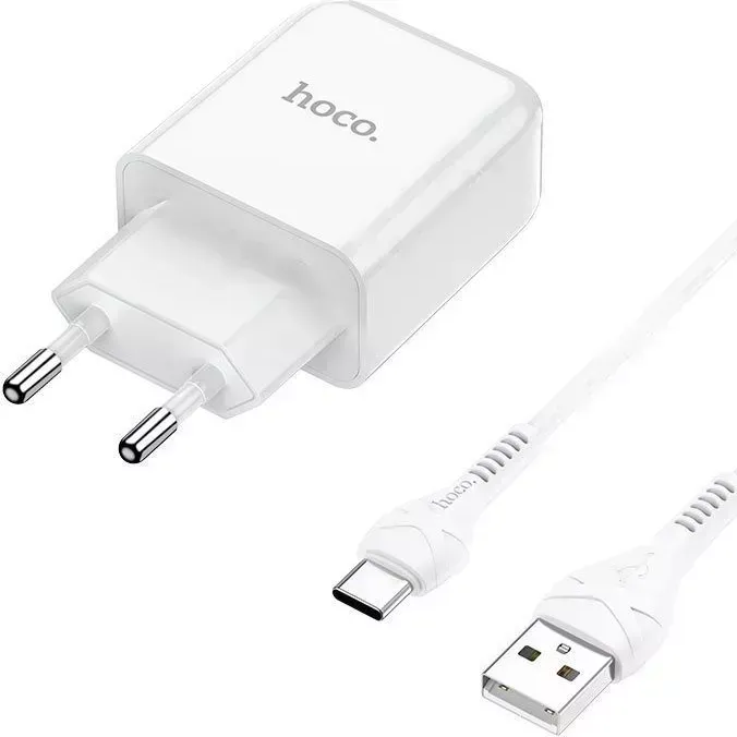 Сетевой адаптер HOCO (6931474728876) N2 1USB 2.1A TYPE-C 1м белый