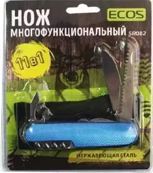 Нож ЭКОС многофункциональный т.м. ECOS, SR082, синий 325130