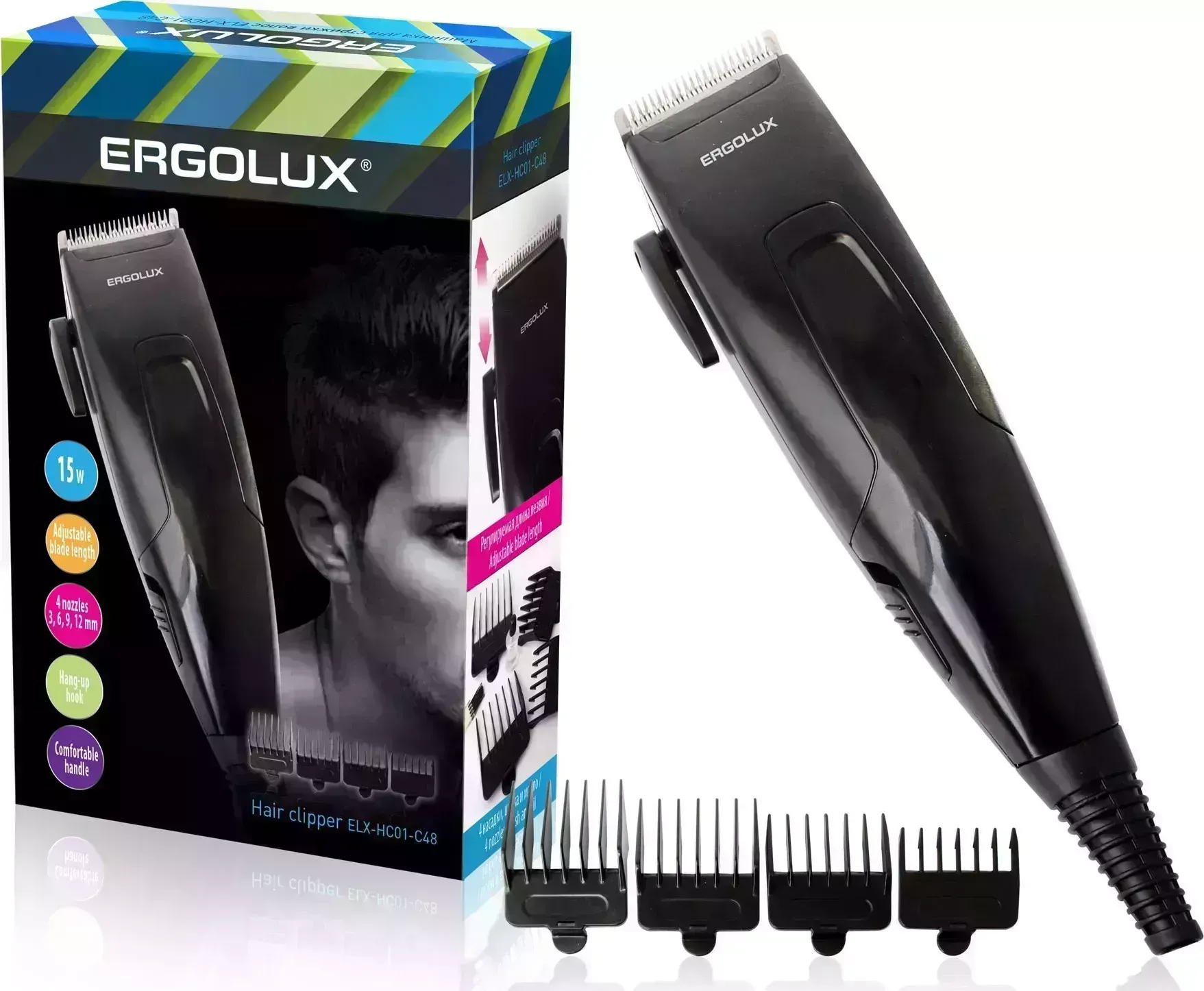 Машинка для стрижки ERGOLUX ELX-HC01-C48 черный