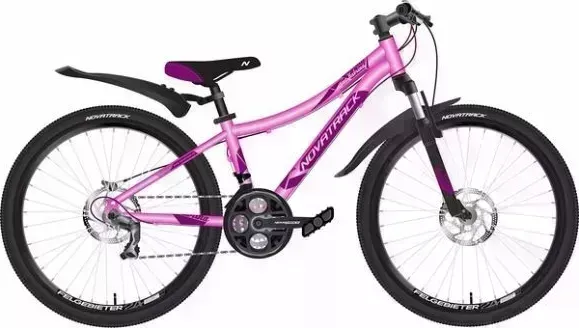 Велосипед NOVATRACK 24AHD.KATRINA.12GPN20 24" KATRINA алюм.рама 12" розовый 140704