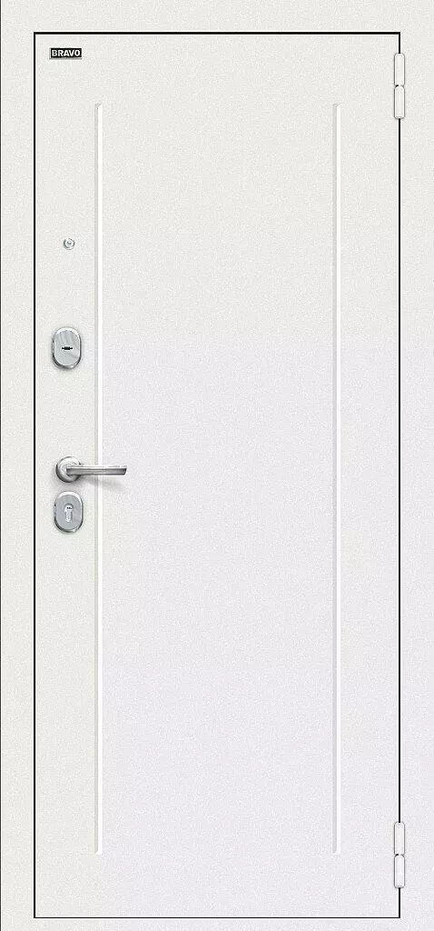 Дверь входная BRAVO Флэш Kale Входные двери Шагрень белая/Off-white