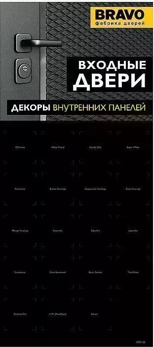 Дверь входная BRAVO Стенд &quot;Входные двери, образцы внутренних панелей&quot; 129-0127