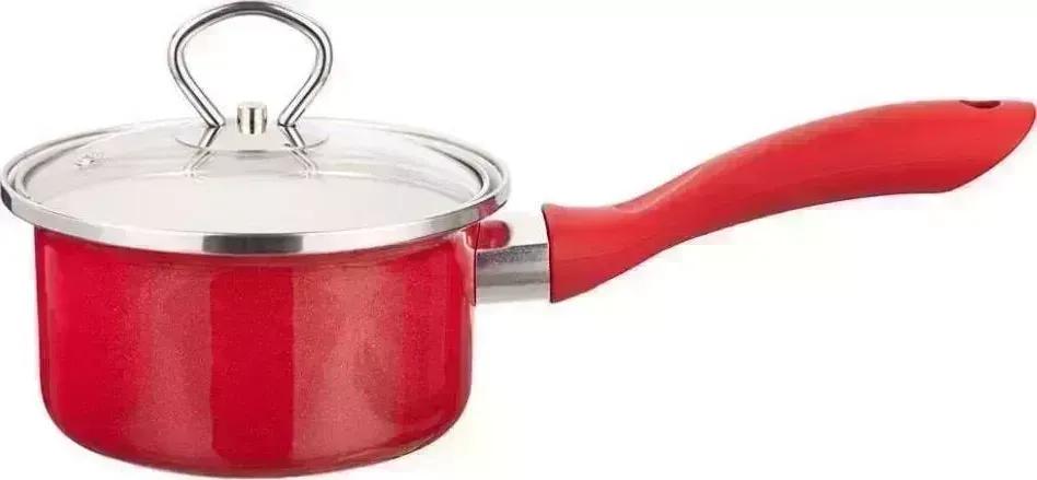 Ковш AGNESS 901-055 DELUXE эмал. 1,1л красный