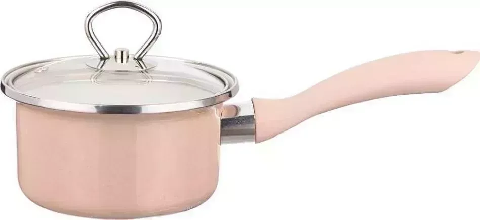 Ковш AGNESS 901-100 DELUXE эмал. 1,1л розовый