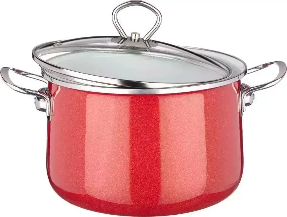 Кастрюля AGNESS 901-052 DELUXE эмал. 4,1л красный