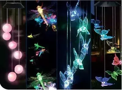 Фонарь INBLOOM Солнечный ветер 80см, IP65, мощность 2Вт, (120 ампер), 4 вида 483-028