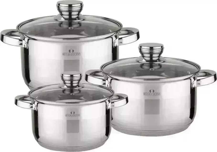 Набор посуды BELLA CUCINA BC-2118 , 6пр, 1,3л, 2,1л, 3,1л