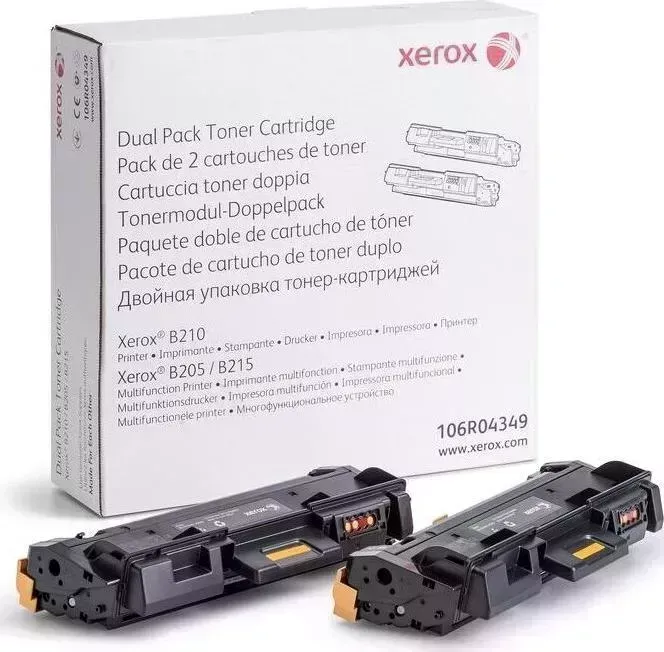 Картридж Xerox лазерный черный, 2 шт. (6000 стр.) (106R04349)
