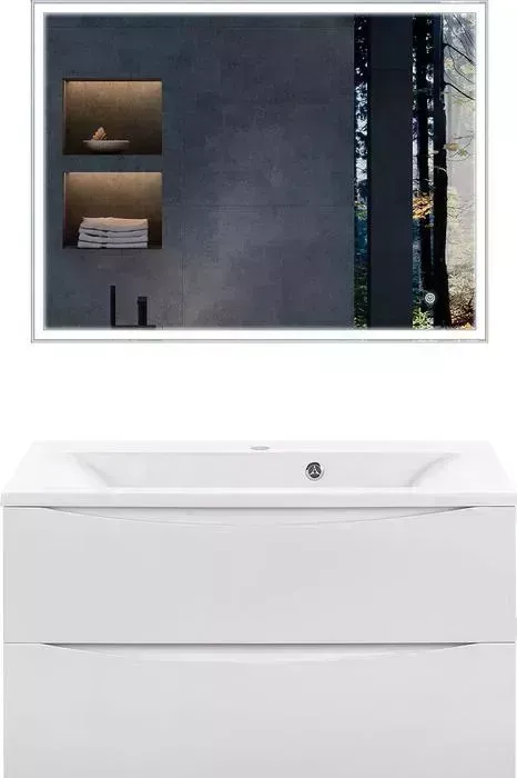Мебель для ванной Vincea Mia 90х45 G.White, белая раковина