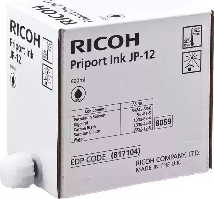 Чернила Ricoh для дупликатора PRIPORT BLACK INK TYPE JP-12 5 (817104)
