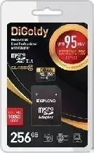 Карта памяти DIGOLDY MicroSDXC 256GB Class10 + адаптер SD (95MB/s)