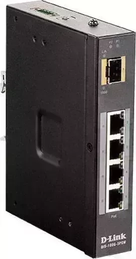 Коммутатор D-Link DIS-100G-5PSW/A1A 4G 1SFP 4PoE+ 120W неуправляемый