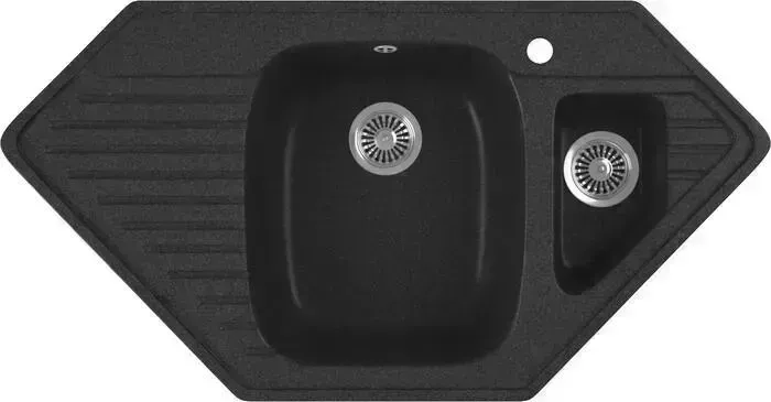 Мойка кухонная GREENSTONE GRS-10K-343 антрацит, с сифоном GreenStone с