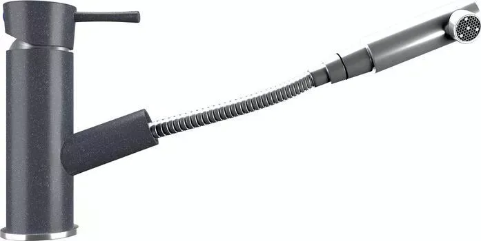 Смеситель для кухни ULGRAN U-009 с выдвижным изливом, антрацит (U-009-343)