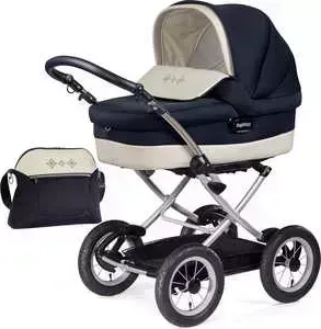Коляска PEG-PEREGO -люлька Culla auto cristal с шасси velo 58.5 Nero (темно-синий/белый)