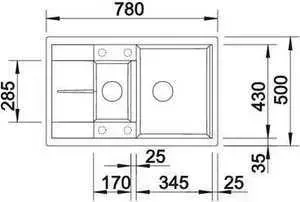 Мойка кухонная Blanco Metra 6 S Compact Silgranit PuraDur жемчужный с клапаном-автоматом (520576)