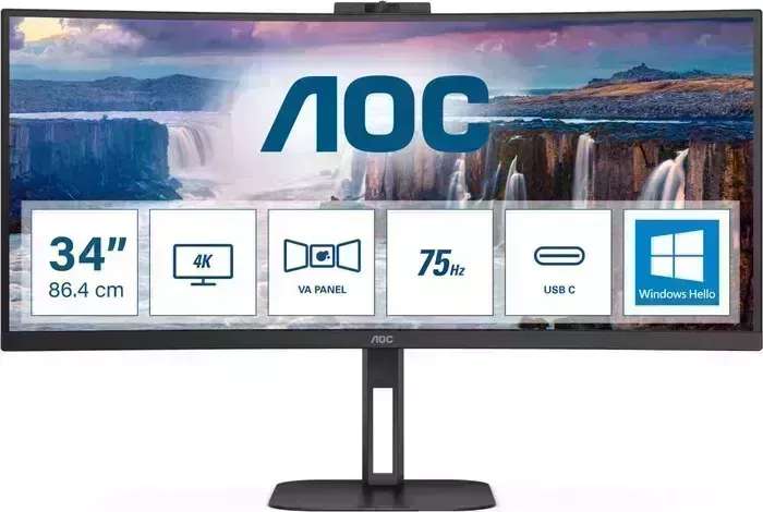 Монитор AOC CU34V5CW LCD 34'' 21:9 3440x1440(UWQHD) VA, Black