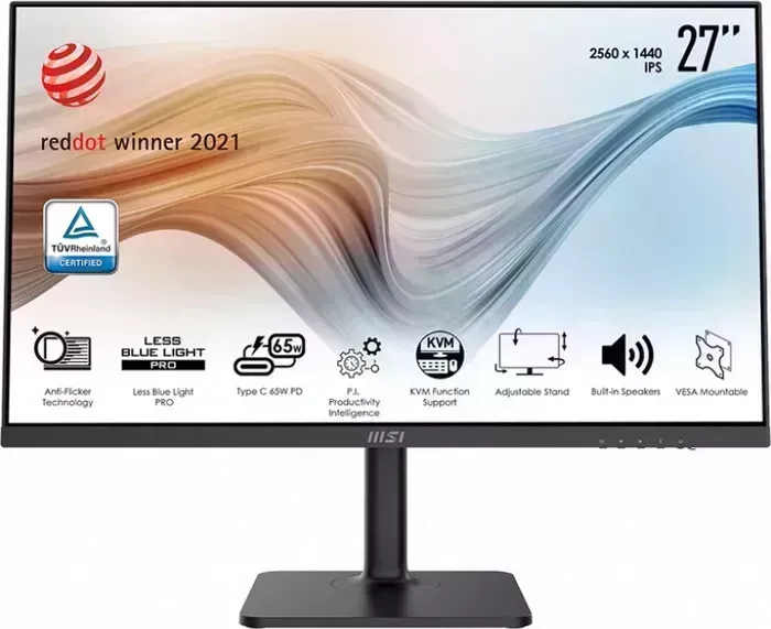Монитор MSI LCD Modern MD272QP 27", 2560x1440, 16:9, IPS, 75 Гц, 250 cd/m2, 1000:1, HDMI, DP