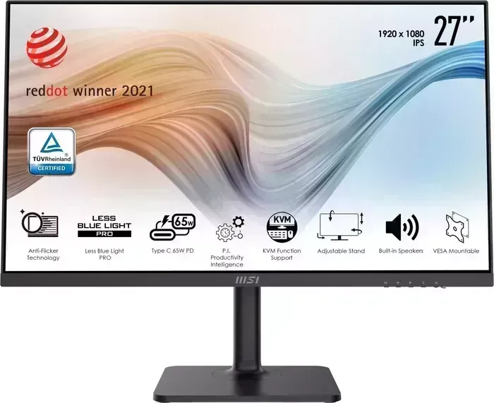 Монитор MSI LCD Modern MD272P 27'' 16:9 1920x1080(FHD) IPS, 75 Гц, 250cd/m2, H178°/V178°, 1000:1, 100M:1, 5ms, HDMI, DP, Black