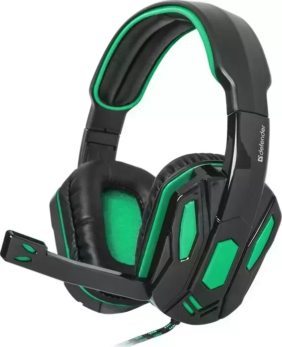 Гарнитура Defender Warhead G-275 зеленый + черный, кабель 1,8 м (64122)