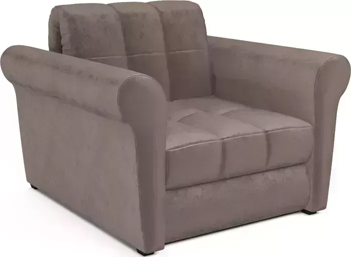 Кресло Mebel Ars Гранд (бархат серо-шоколадный / STAR VELVET 60 COFEE)