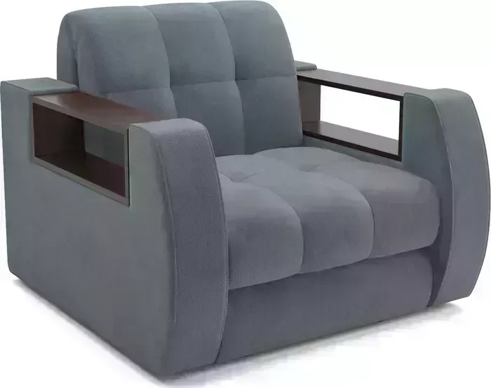 Кресло Mebel Ars Барон №3 (велюр серо-синий HB-178 26)