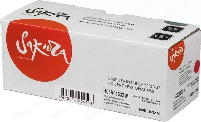 Картридж Sakura 106R01632 пурпурный, 1000 стр.