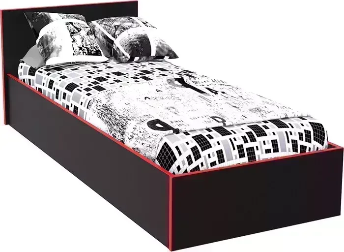 Кровать МДК Black 80х200 Красный (BL - КР9К)