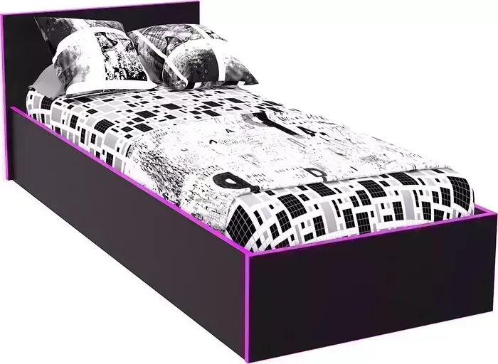 Кровать МДК Black 80х200 Фуксия (BL - КР9Ф)