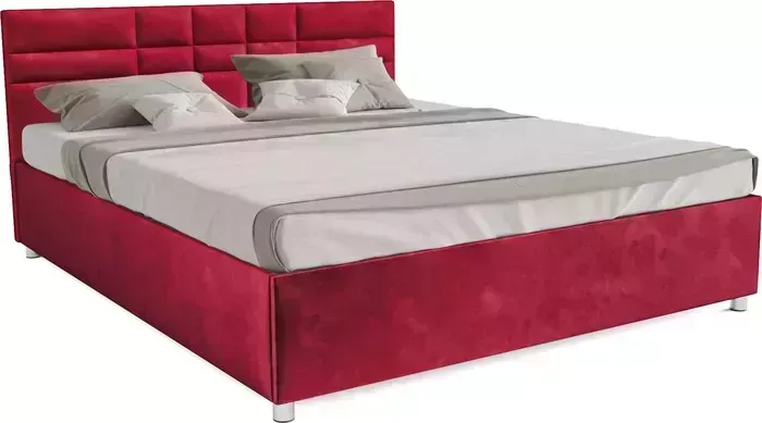 Кровать Mebel Ars Нью-Йорк 140 см (бархат красный STAR VELVET 3 DARK RED)