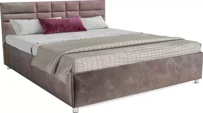 Кровать Mebel Ars Нью-Йорк 140 см (бархат серо-шоколадный STAR VELVET 60 COFFEE)