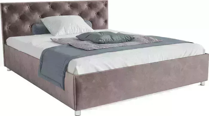 Кровать Mebel Ars Классик 160 см (бархат серо-шоколадный STAR VELVET 60 COFFEE)