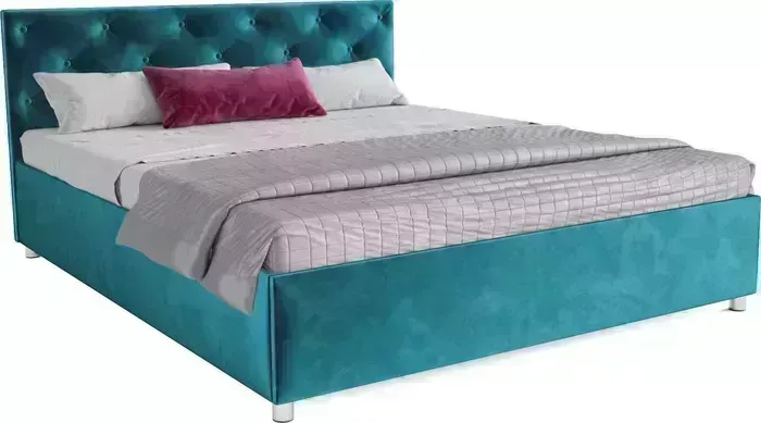 Кровать Mebel Ars Классик 160 см (бархат сине-зеленый STAR VELVET 43 BLACK GREEN)